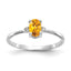 10k White Gold Polished Genuine Diamond/Citrine Birthstone Ring