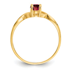 10k Polished Genuine Garnet Birthstone Ring