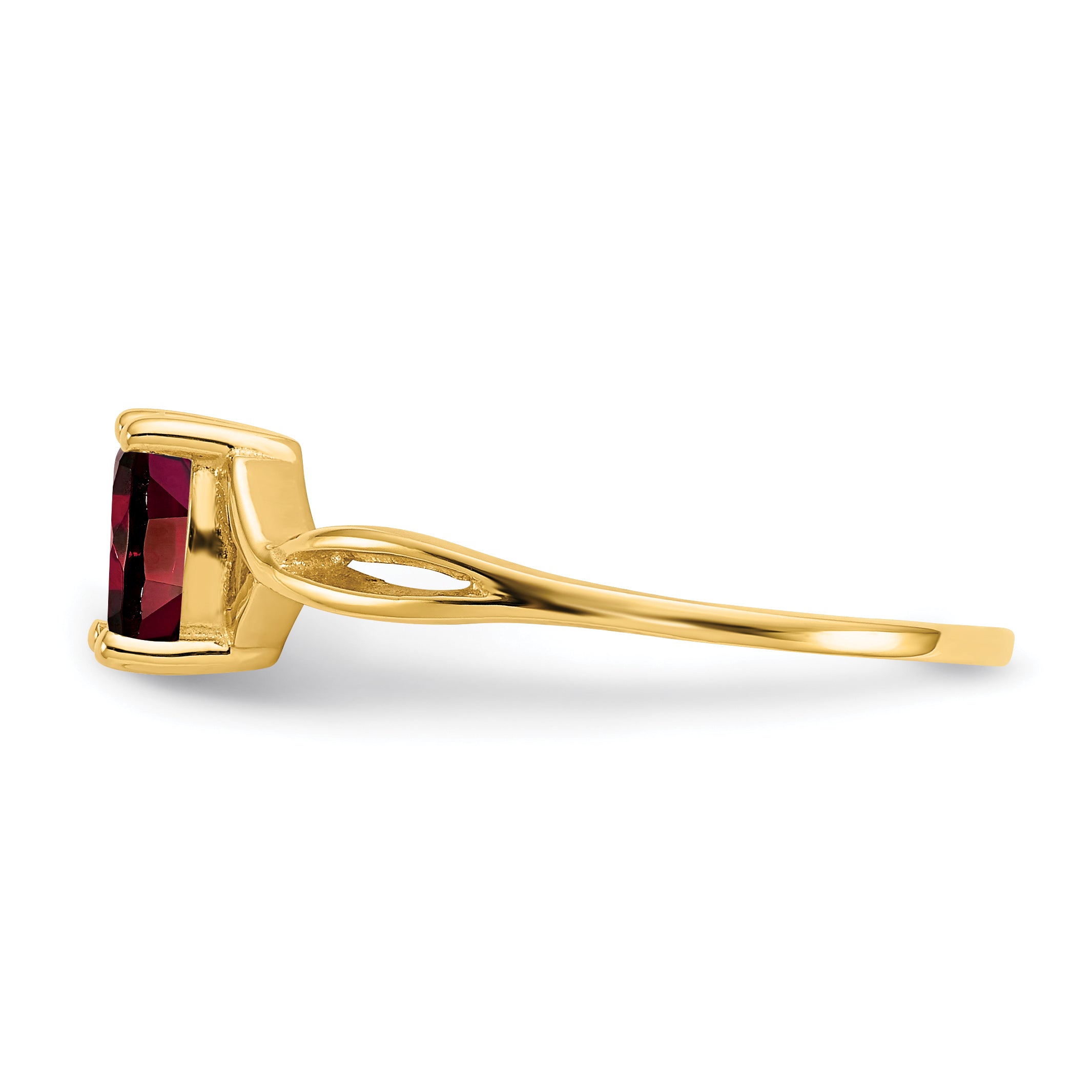 10k Polished Genuine Garnet Birthstone Ring