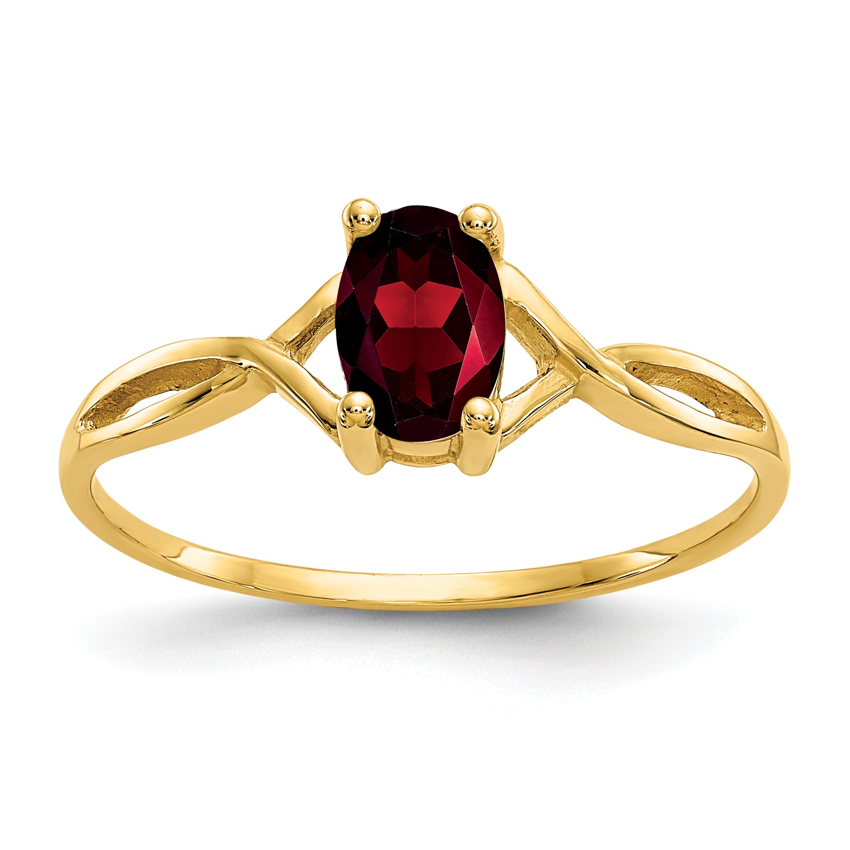 10k Polished Genuine Garnet Birthstone Ring Main image