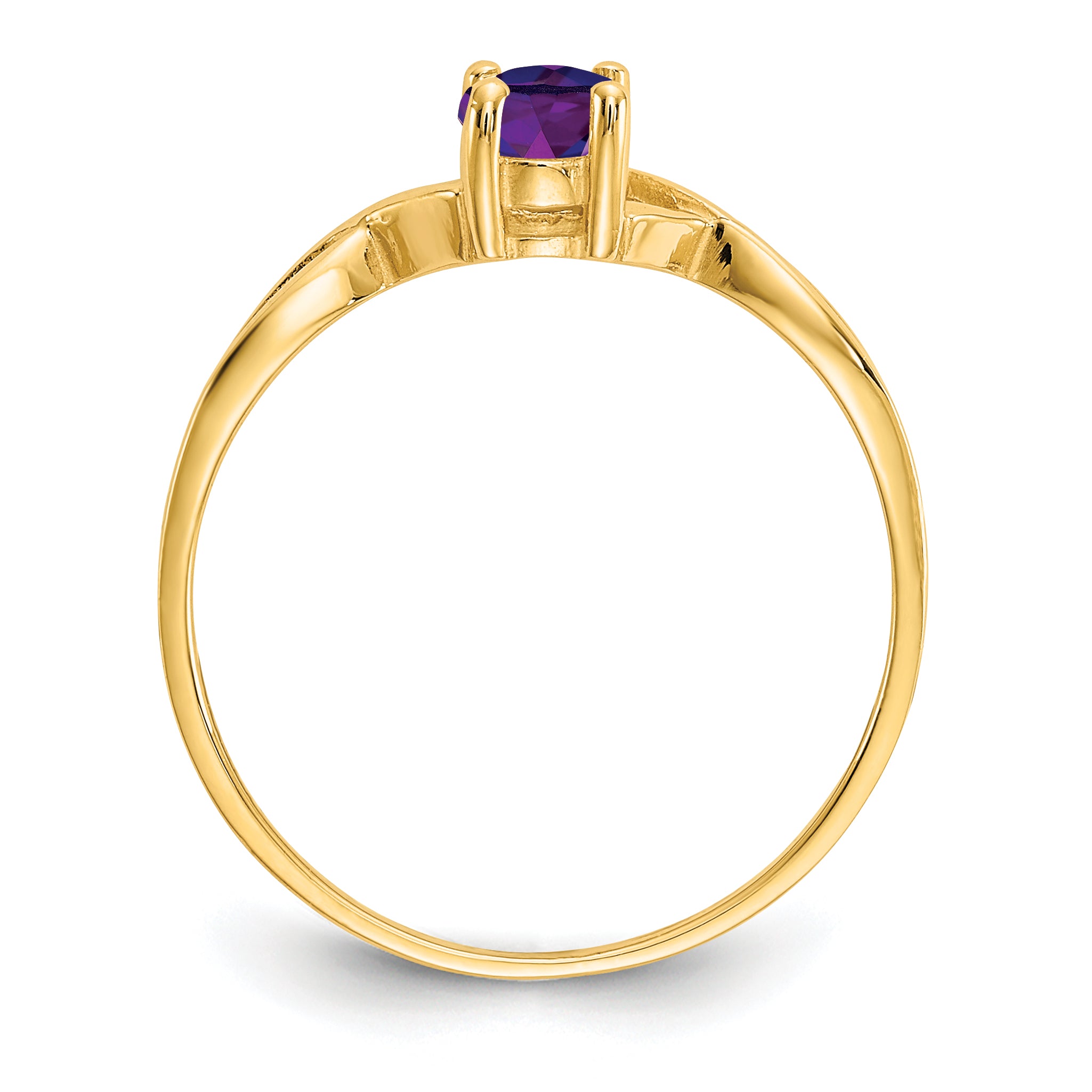 10k Polished Genuine Amethyst Birthstone Ring Secondary image