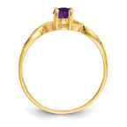 10k Polished Genuine Amethyst Birthstone Ring