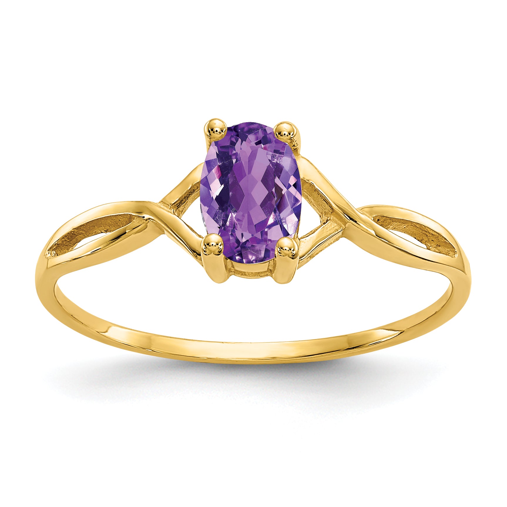 10k Polished Genuine Amethyst Birthstone Ring Main image
