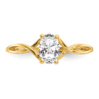 10k Polished Genuine White Topaz Birthstone Ring
