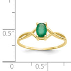 10k Polished Genuine Emerald Birthstone Ring