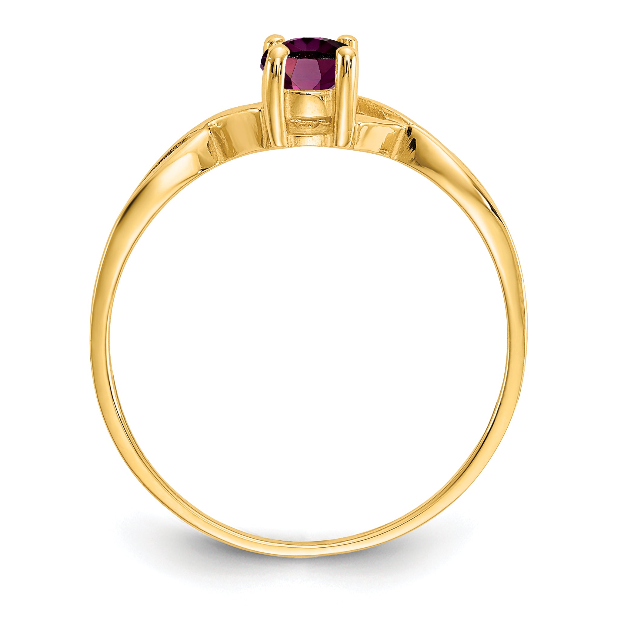 10k Polished Genuine Rhodolite Garnet Birthstone Ring Secondary image