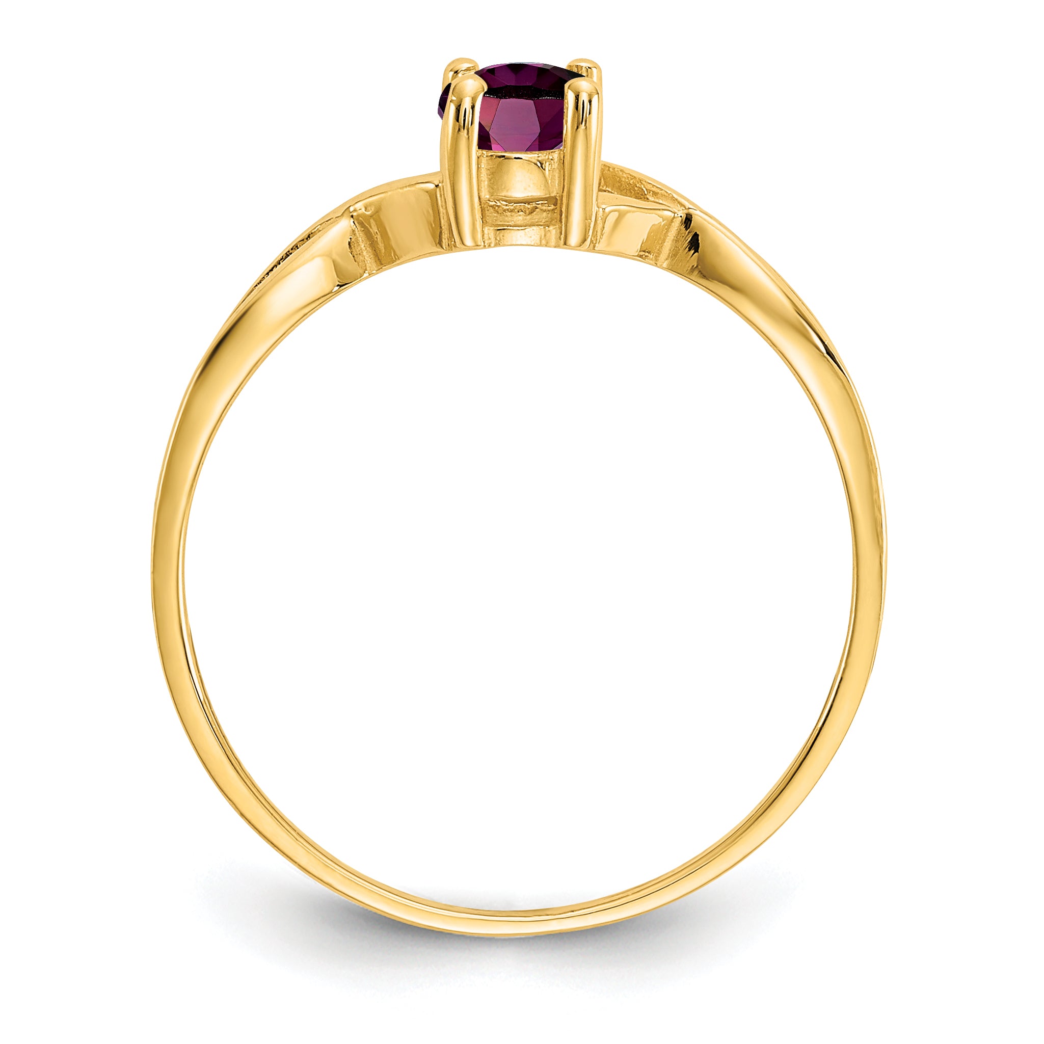 10k Polished Genuine Rhodolite Garnet Birthstone Ring