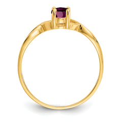 10k Polished Genuine Rhodolite Garnet Birthstone Ring