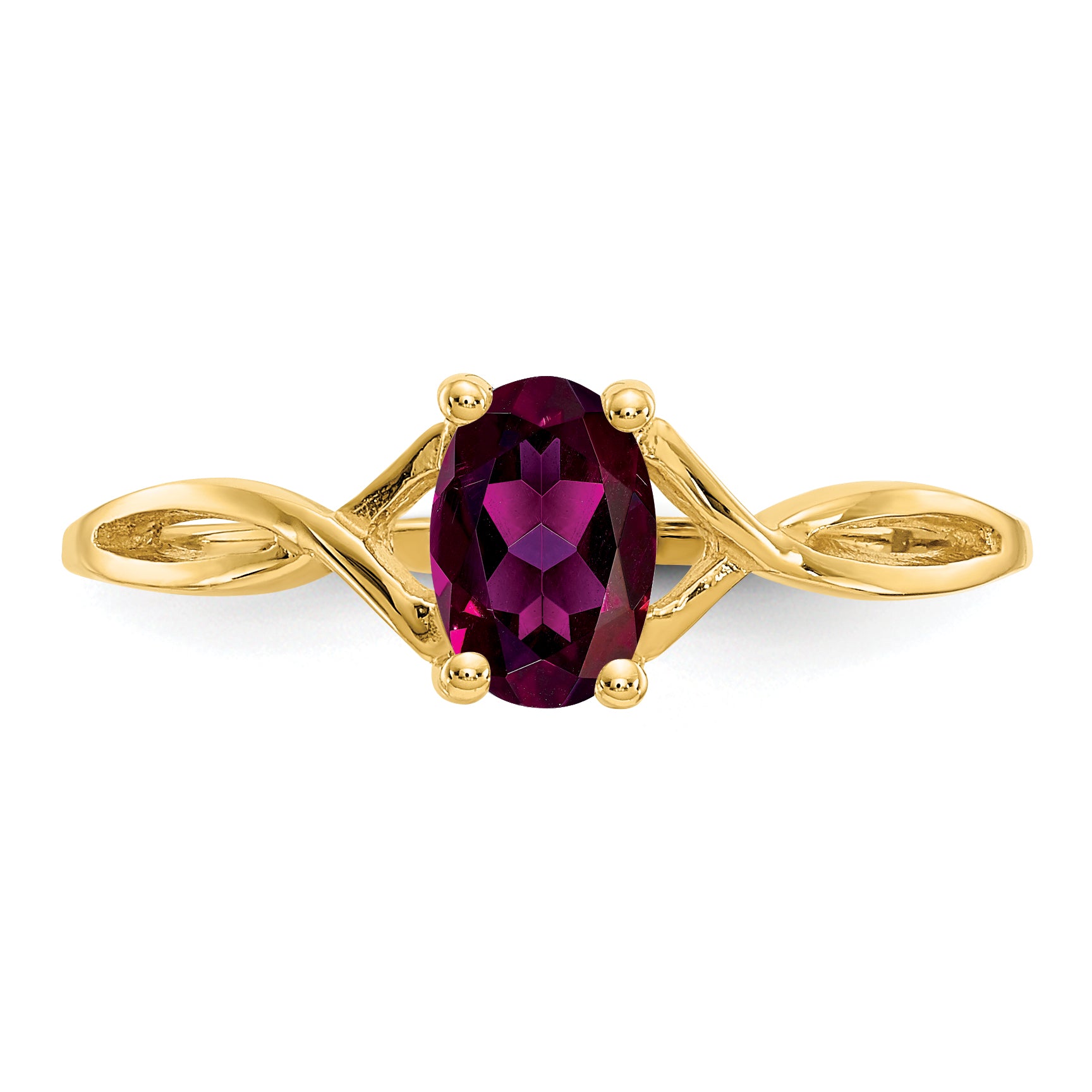 10k Polished Genuine Rhodolite Garnet Birthstone Ring