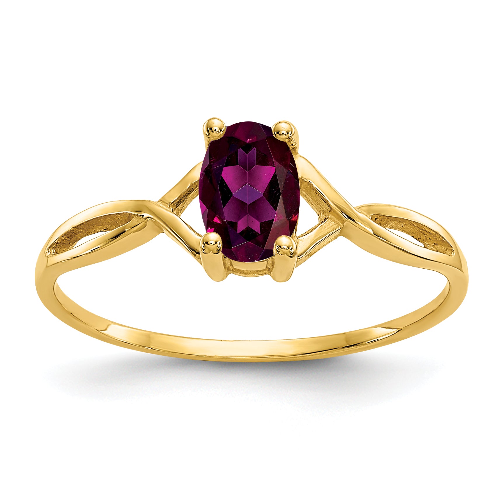 10k Polished Genuine Rhodolite Garnet Birthstone Ring Main image