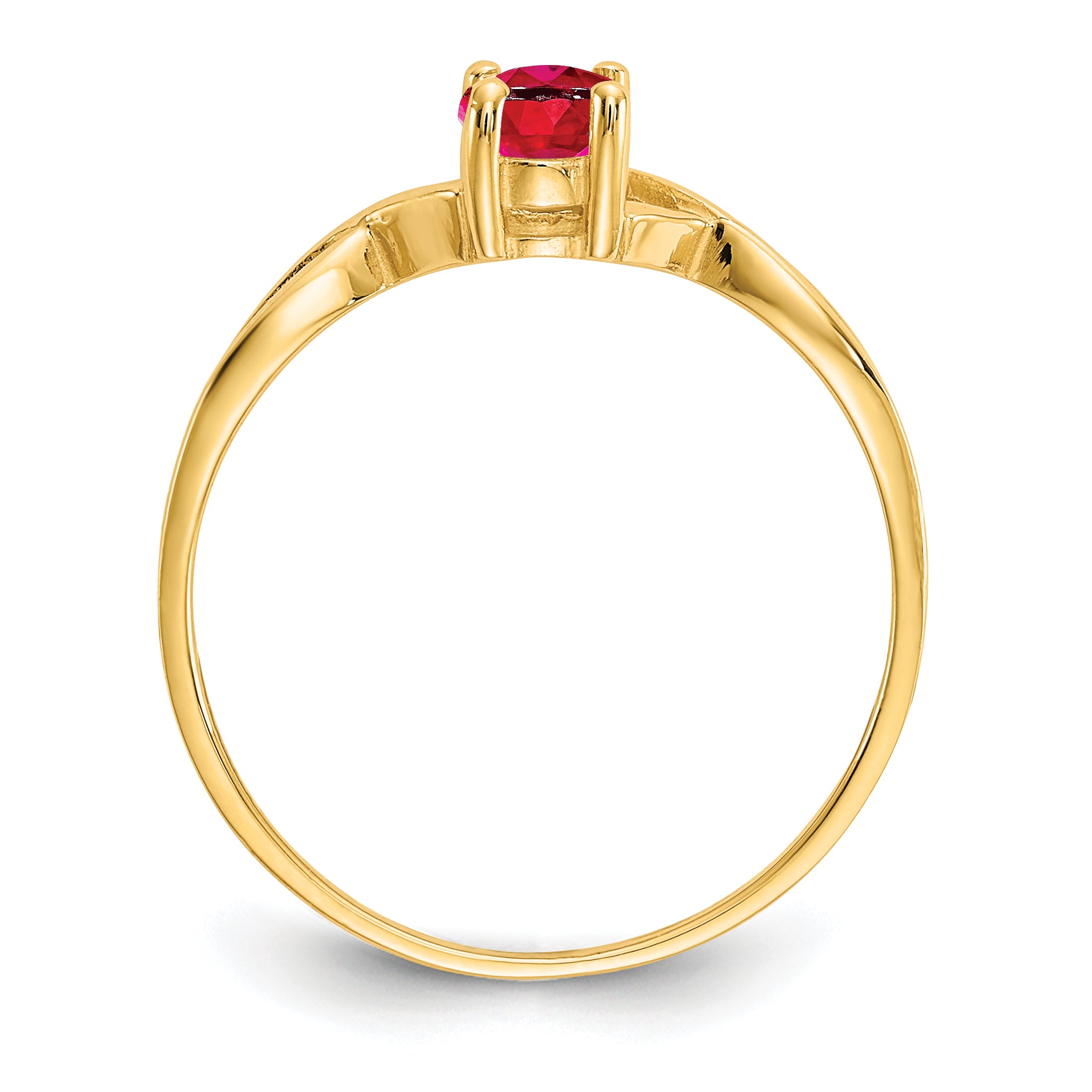 10k Polished Genuine Ruby Birthstone Ring Secondary image