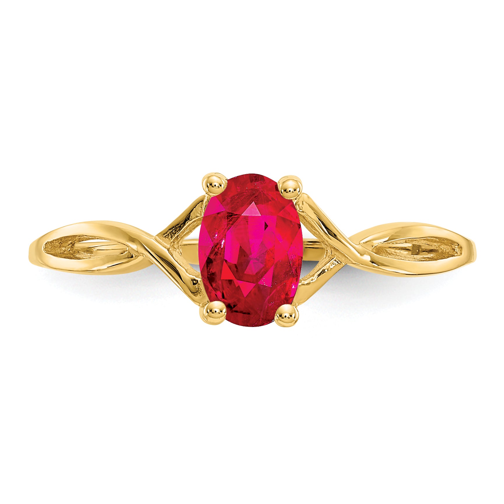 10k Polished Genuine Ruby Birthstone Ring