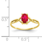 10k Polished Genuine Ruby Birthstone Ring