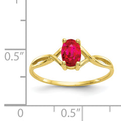 10k Polished Genuine Ruby Birthstone Ring