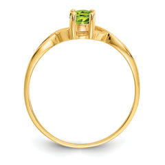 10k Polished Genuine Peridot Birthstone Ring