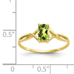 10k Polished Genuine Peridot Birthstone Ring