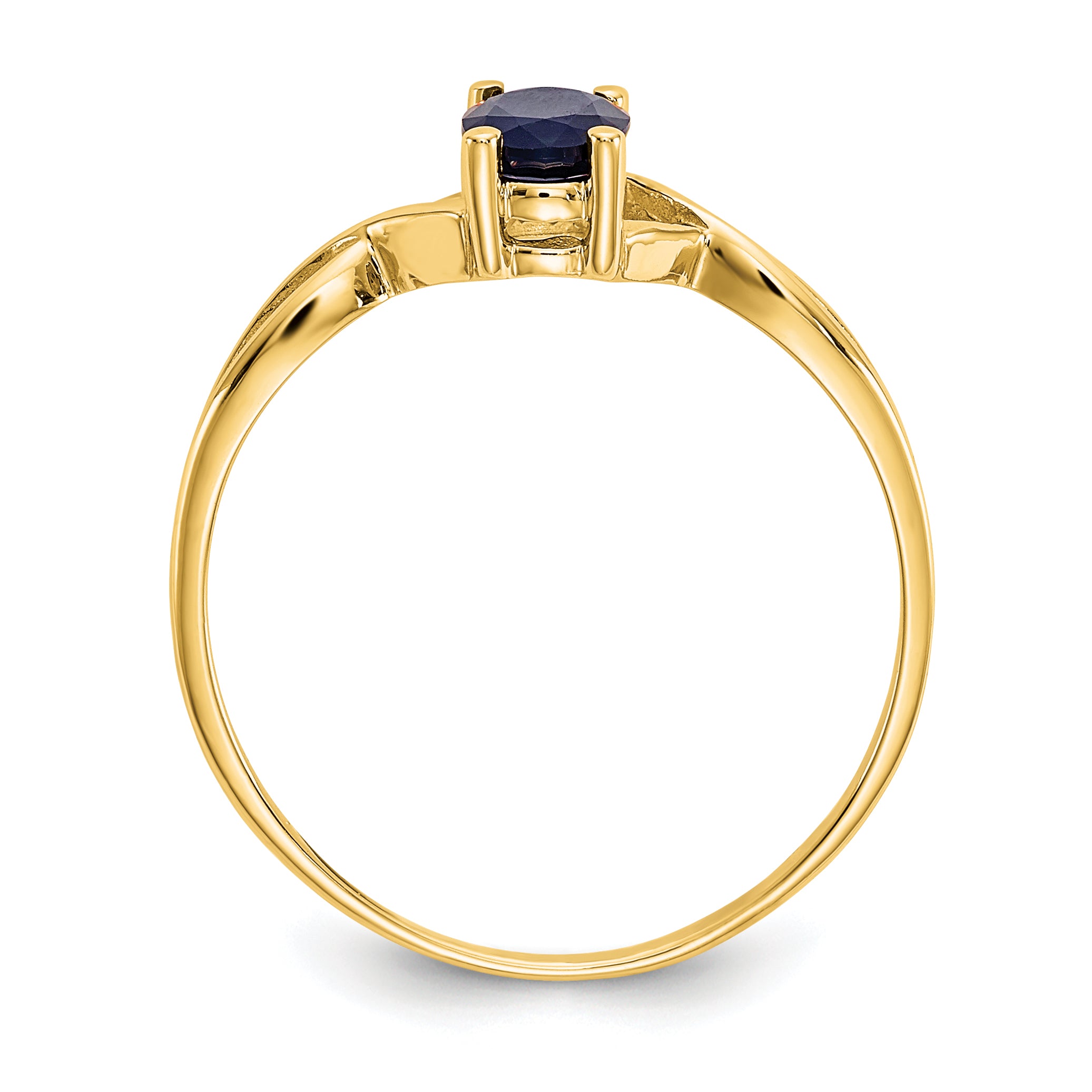 10k Polished Genuine Sapphire Birthstone Ring Secondary image