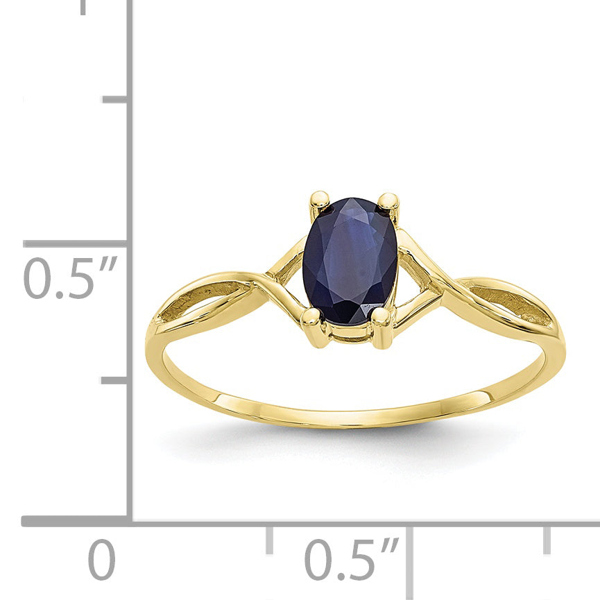 10k Polished Genuine Sapphire Birthstone Ring