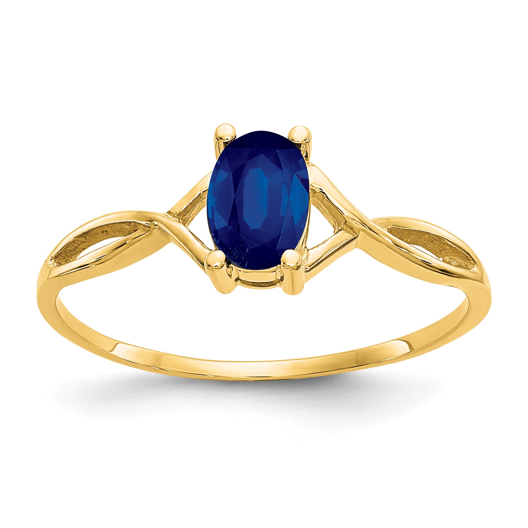 10k Polished Genuine Sapphire Birthstone Ring Main image