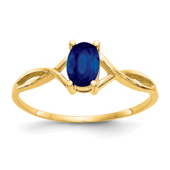 10k Polished Genuine Sapphire Birthstone Ring