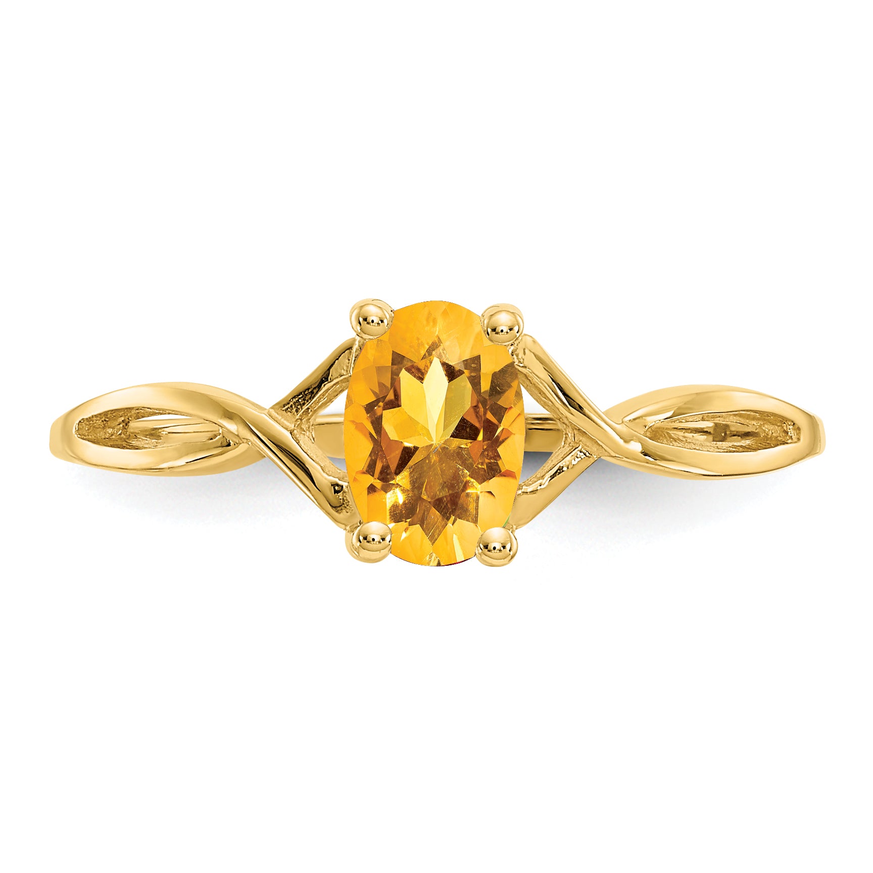 10k Polished Genuine Citrine Birthstone Ring