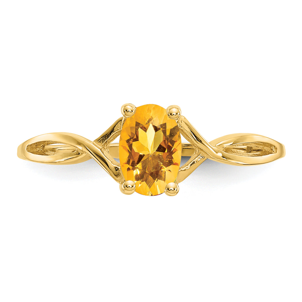 10k Polished Genuine Citrine Birthstone Ring