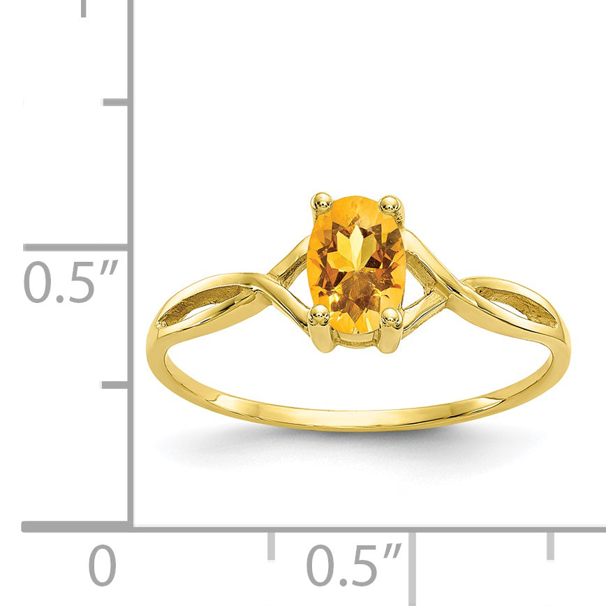 10k Polished Genuine Citrine Birthstone Ring