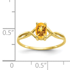 10k Polished Genuine Citrine Birthstone Ring