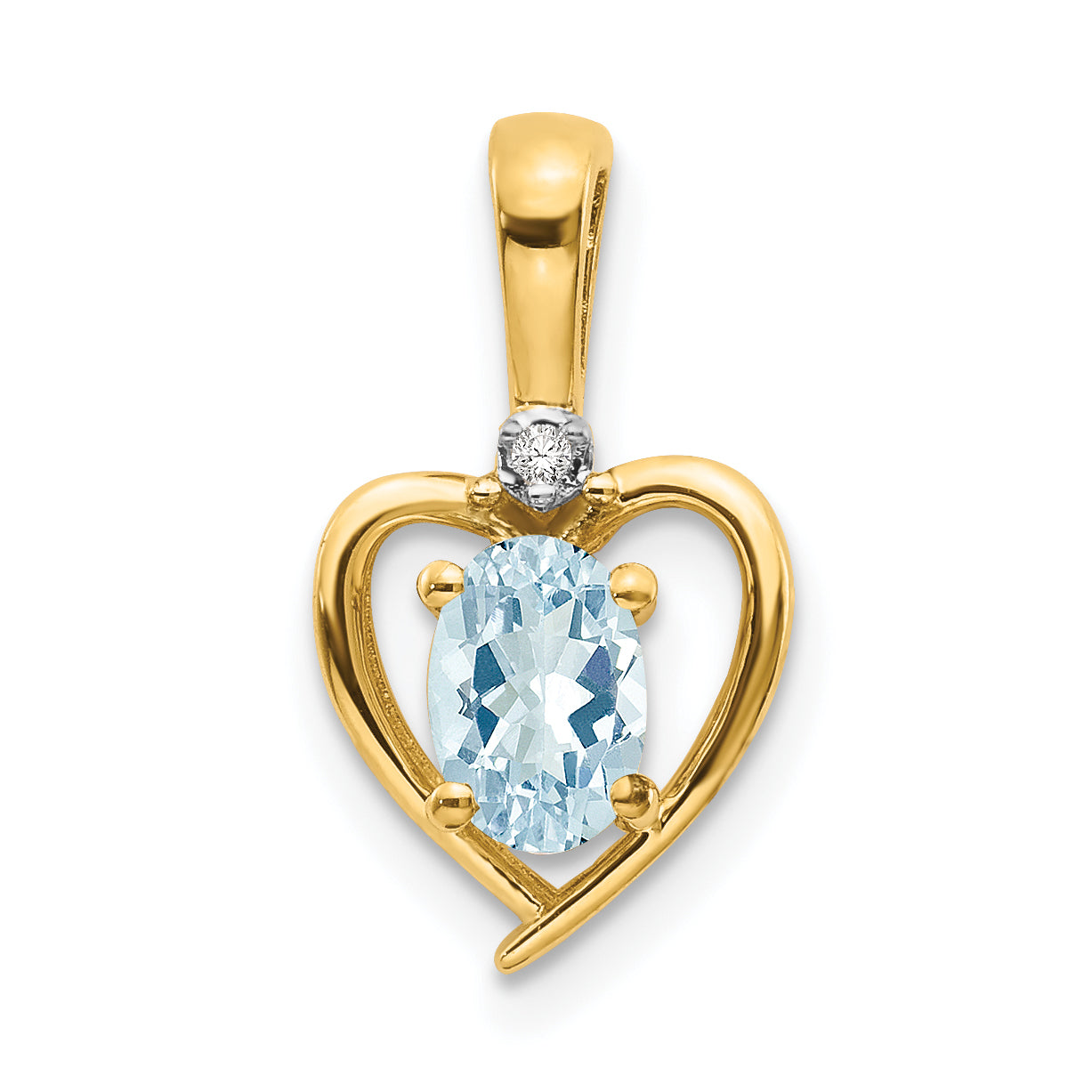 10K Diamond and Aquamarine Pendant
