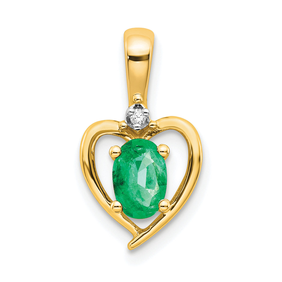 10K Diamond and Emerald Pendant