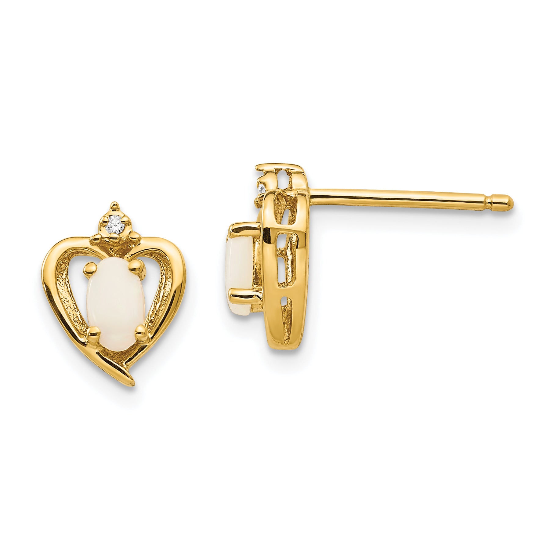 10K Diamond and Opal Earrings Main image