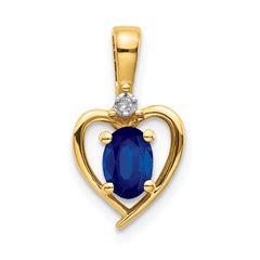 10K Diamond and Sapphire Pendant