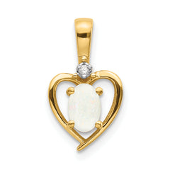 10K Diamond and Opal Pendant