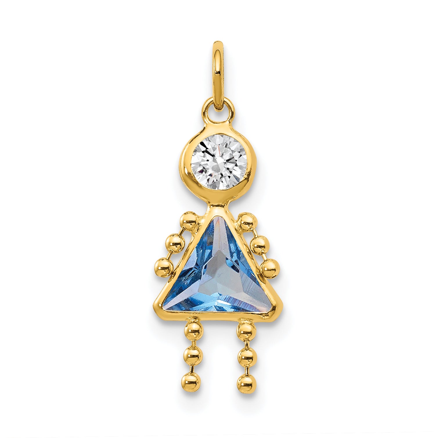 10k March Girl Birthstone Charm Main image