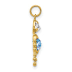 10K Gold March Boy Birthstone Charm with Polished Finish