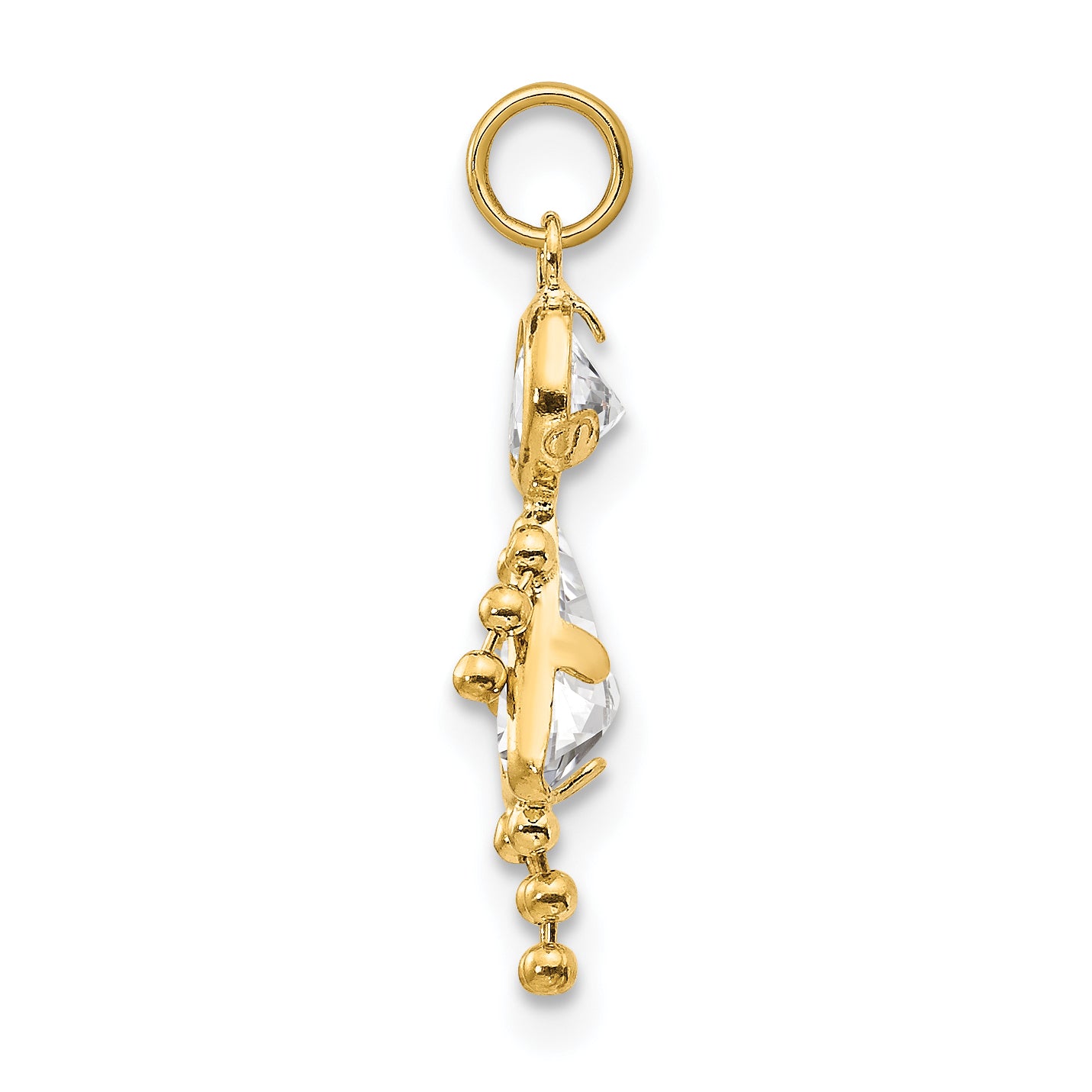 10K Gold April Birthstone Girl Charm with Polished Finish by Sophia Jewelers Secondary image