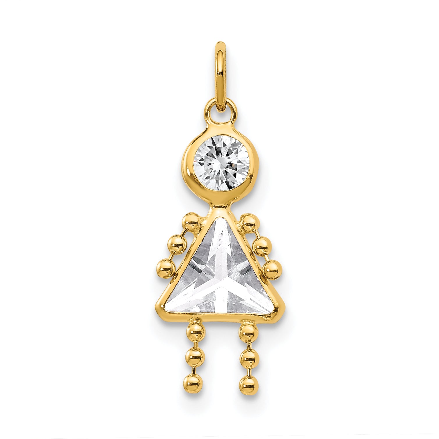 10k April Girl Birthstone Charm Main image