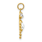 10K Gold April Boy Birthstone Charm with Polished Finish