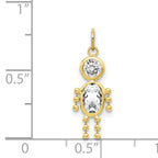 10K Gold April Boy Birthstone Charm with Polished Finish