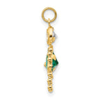10K Gold May Birthstone Girl Charm with Polished Finish Elegant Design