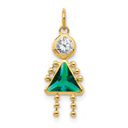 10k May Girl Birthstone Charm