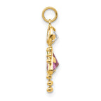 10K Yellow Gold June Birthstone Girl Charm in Polished Finish