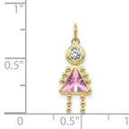 10K Yellow Gold June Birthstone Girl Charm in Polished Finish