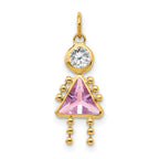 10k June Girl Birthstone Charm