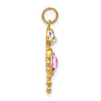 10K Gold Polished June Boy Birthstone Charm  Elegant & Hollow Design