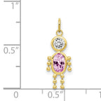 10K Gold Polished June Boy Birthstone Charm  Elegant & Hollow Design