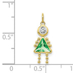 10K Gold August Girl Birthstone Charm with Polished Finish