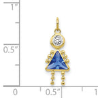 10K Yellow Gold September Birthstone Girl Charm  Polished Finish Elegance