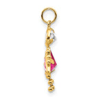 10K Gold October Birthstone Girl Charm with Polished Finish