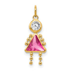 10k October Girl Birthstone Charm